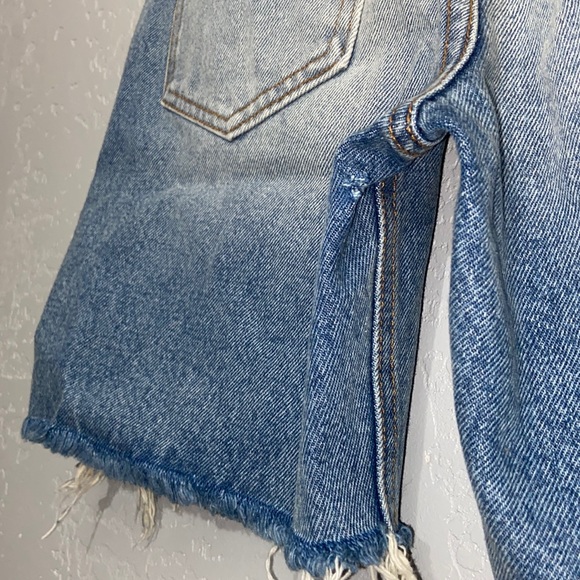 Revice Denim High Rise Light Wash Destroy Distress Button Fly Shorts Size 27 - Picture 11 of 11